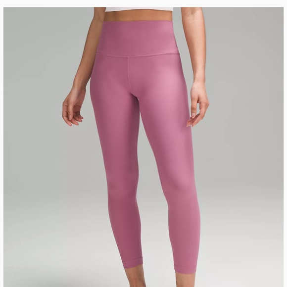 Pink Ribbed Lululemon Leggings.